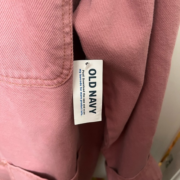 NWT Old Navy Women's Oversized Workwear Button Shacket Dusty Rose - Picture 4 of 5